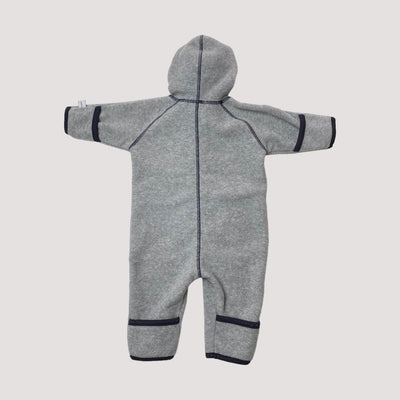 fleece jumpsuit, grey/navy | 62cm