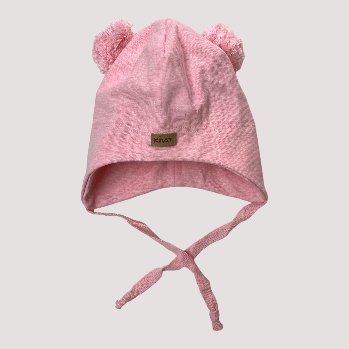 Kivat beanie with two poms, light pink | 5-8Y