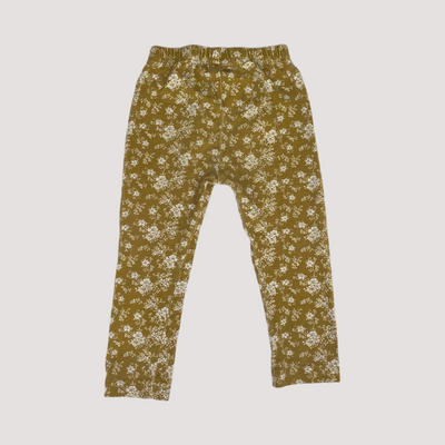 flower leggings, white/mustard | 1y